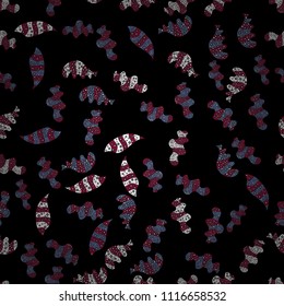 Vector. Fashionable fabric pattern. Seamless pattern Print. Doodles black, red and blue on colors. Design wrapping and gift paper, greeting cards, banner and posters design.