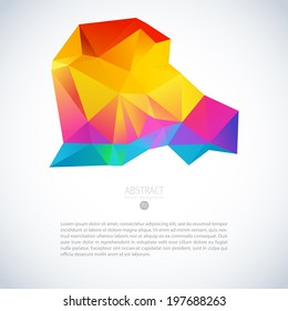 vector fashionable template with abstraction polygon object line white star colorful conceptual scene multicolored digital modern artistic partnership luxurious lighting imprint science concept creati