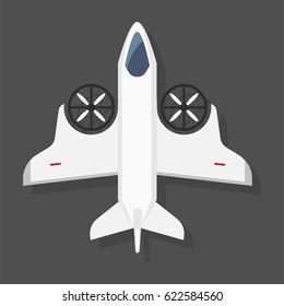 Vector fast airplane illustration plane top view trip and aircraft transportation travel design object.