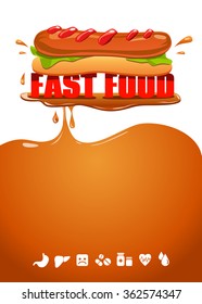 Vector fast food background. Diet. Poster. Health care. 
