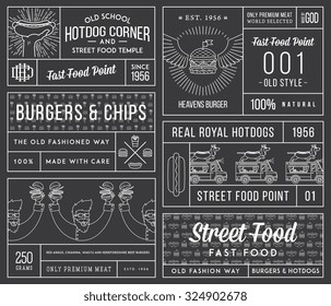 Vector fast food badges and icons for any use