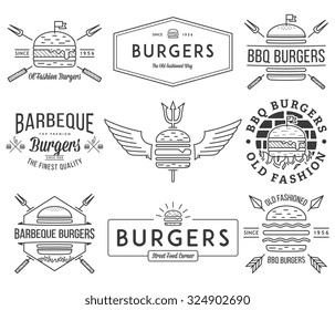 Vector fast food badges and icons for any use