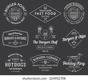 Vector fast food badges and icons for any use