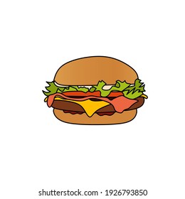 vector of fast food burger