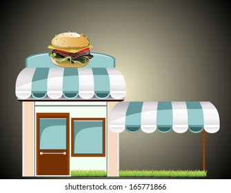 Vector fast food cafe