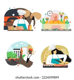 Vektor-Fast-Food-Café oder -Illustration
