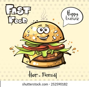vector. fast food. hamburger.