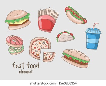 vector fast food hand drawn