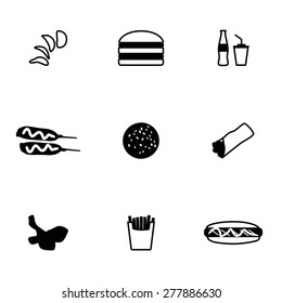 Vector Fast food icon set on white background