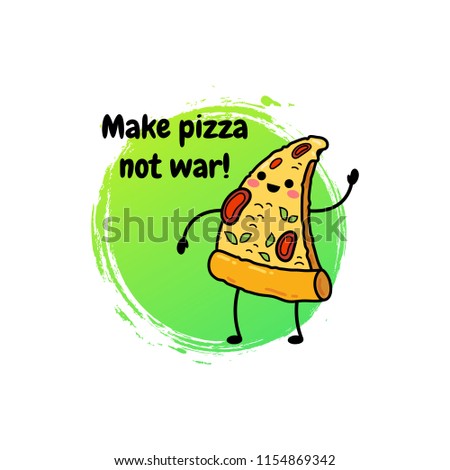 Vector fast food illustration. Cartoon doodle comic icon junk food. Template for printing, postcards, covers, textiles, clothes