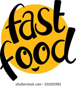 Vector Fast Food Logo Banner Sticker Stock Vector (Royalty Free ...