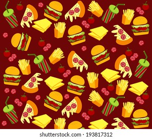 Vector of Fast Food Pattern