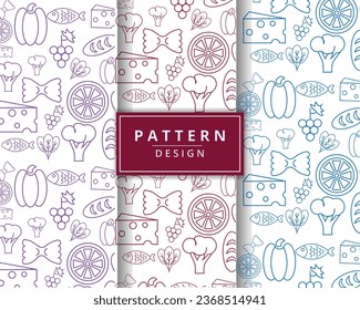 Vector fast food pattern template