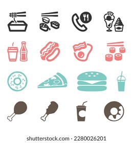vector fast food set and illustration