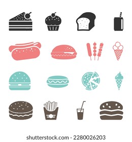 vector fast food set and illustration