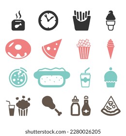 vector fast food set and illustration