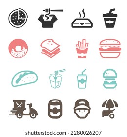 vector fast food set and illustration