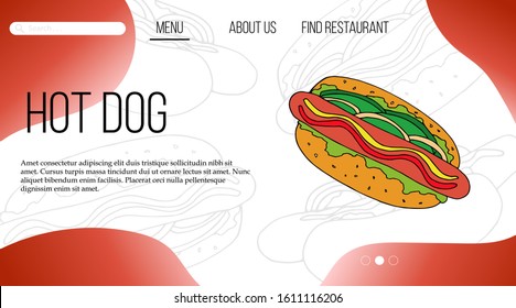 Vector fast food web site template. landing page design for website and mobile site.