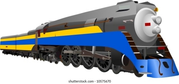 vector - fast historical  steam   locomotive