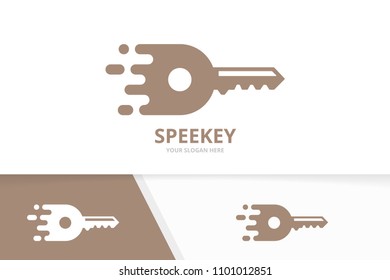 Vector fast key logo combination. Speed symbol or icon. Unique house and quick logotype design template.