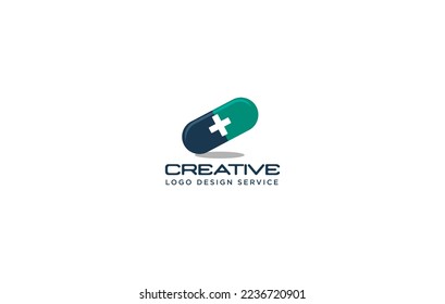 Logo de entrega de cápsulas de medicina rápida para vectores o logotipo de fármaco y logo de paramédico