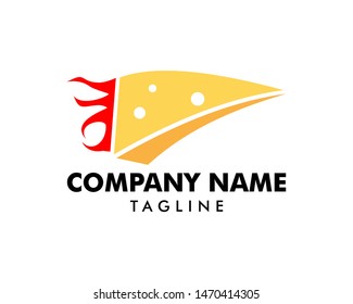 Vector fast pizza logo, Pizza quickly delivering logo
