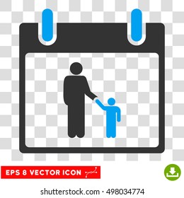 Vector Father Calendar Day EPS vector pictograph. Illustration style is flat iconic bicolor blue and gray symbol on a transparent background.