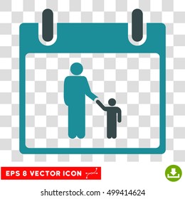 Vector Father Calendar Day EPS vector pictograph. Illustration style is flat iconic bicolor soft blue symbol on a transparent background.