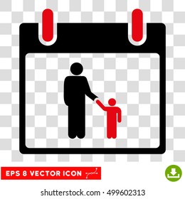 Vector Father Calendar Day EPS vector icon. Illustration style is flat iconic bicolor intensive red and black symbol on a transparent background.