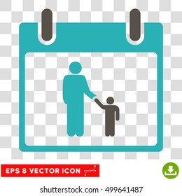 Vector Father Calendar Day EPS vector pictograph. Illustration style is flat iconic bicolor grey and cyan symbol on a transparent background.