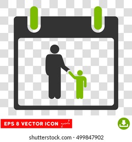 Vector Father Calendar Day EPS vector pictograph. Illustration style is flat iconic bicolor eco green and gray symbol on a transparent background.