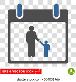 Vector Father Calendar Day EPS vector pictograph. Illustration style is flat iconic bicolor cobalt and gray symbol on a transparent background.