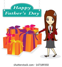 vector father day on white background