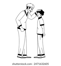 Vector Father And Son Bonding Cartoon Illustration Isolated