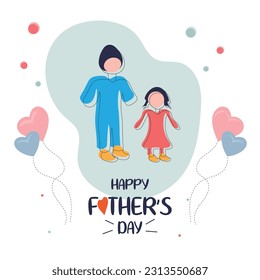 Vector father's day background with happy family