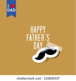 Vector fathers day background with mustache. Eps 10