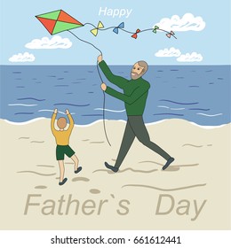 vector of father`s day greeting card