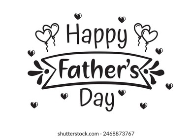 Vector father's day greetings card with hand lettering