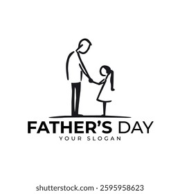 Vector Father's Day Logo Design: Professional High-Quality Graphics for Celebrating Dads with Customizable and Modern Aesthetic Appeal