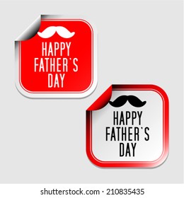 Vector fathers day ribbon with mustache. Eps 10