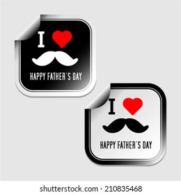 Vector fathers day ribbon with mustache. Eps 10