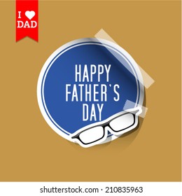 Vector fathers day stickers with glasses. Eps 10