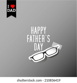 Vector fathers day stickers with glasses. Eps 10