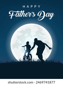 The vector of father's day template with the warm background and memory