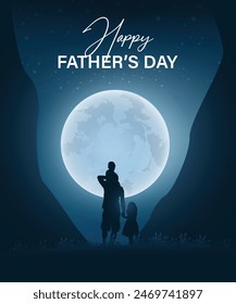 The vector of father's day template with the warm background and memory