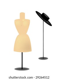 vector fation illustration with mannequin