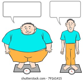Vector Fat-Slim cartoon men.