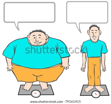 Vector Fat-Slim cartoon men.