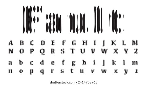 vector fault grunge stain lines raster font