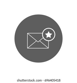 Vector favorite e-mail icon on a round frame.
